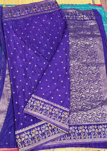 CW-1850 Violet colour benny crepe saree