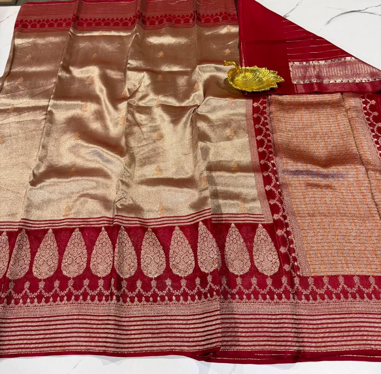 Kk - 4500 Marron colour kanchi kora tissue saree