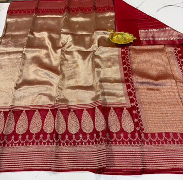 Kk - 4500 Marron colour kanchi kora tissue saree