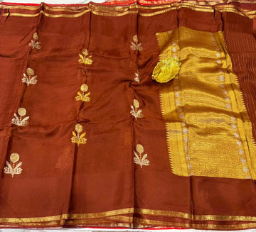 ME-3350  Brown colour Manipuri Kota silk saree