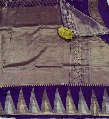 MS-4600 Violet colour Temple tissue saree