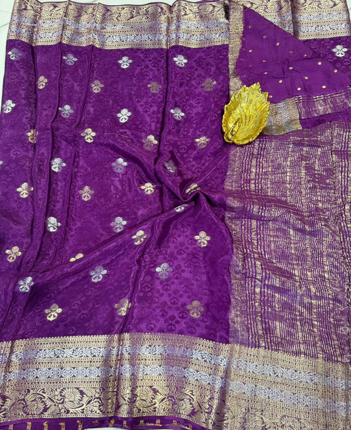 M-2350 Purple colour Mizoram silk saree