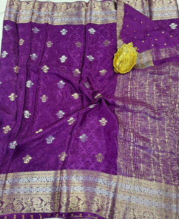M-2350 Purple colour Mizoram silk saree