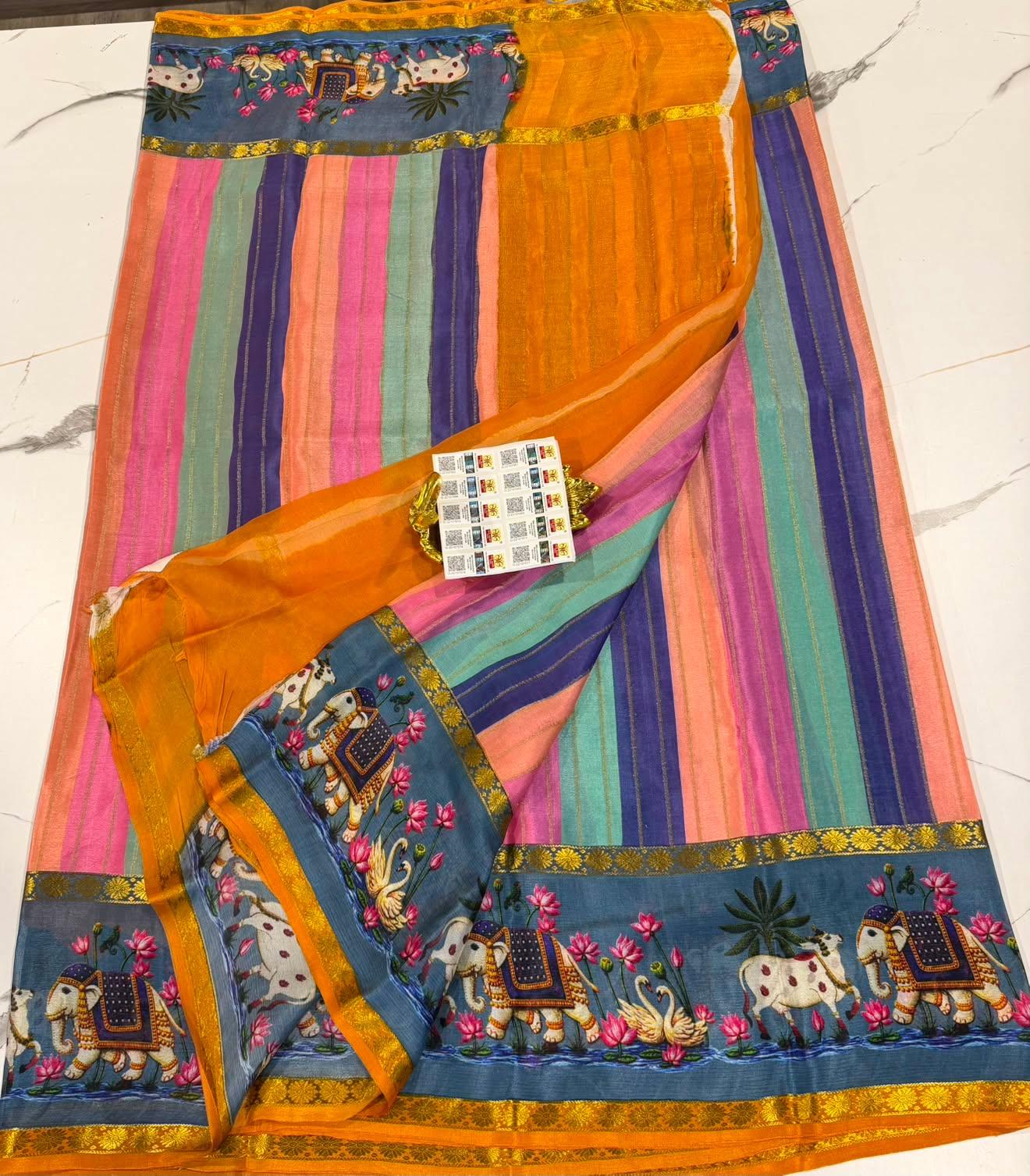 ME6500 Mysore wrinkle crepe Rangkart saree