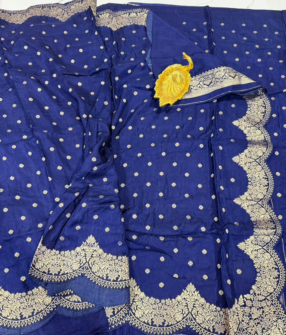 HS-2550 Blue colour Ho crepe saree