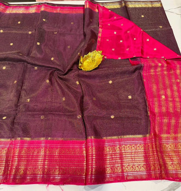 VKC2149BB - Wine n pink colour  Brdr Vintage Kanchi saree