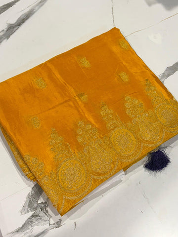 HS-2550 Yellow colour Ho crepe saree