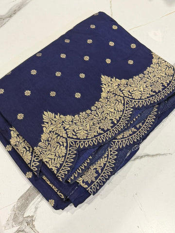 HS-2550 Blue colour Ho crepe saree