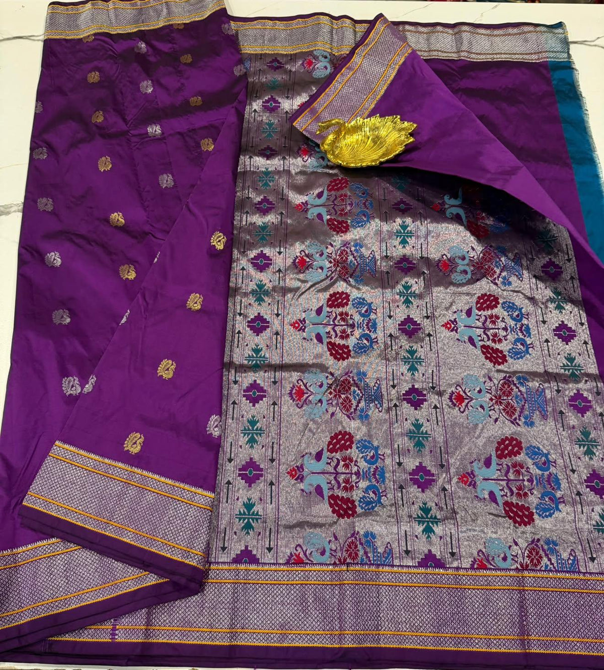 PT-3100 Purple colour Narayanapet saree
