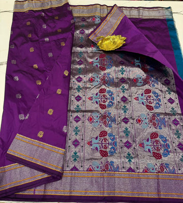 PT-3100 Purple colour Narayanapet saree