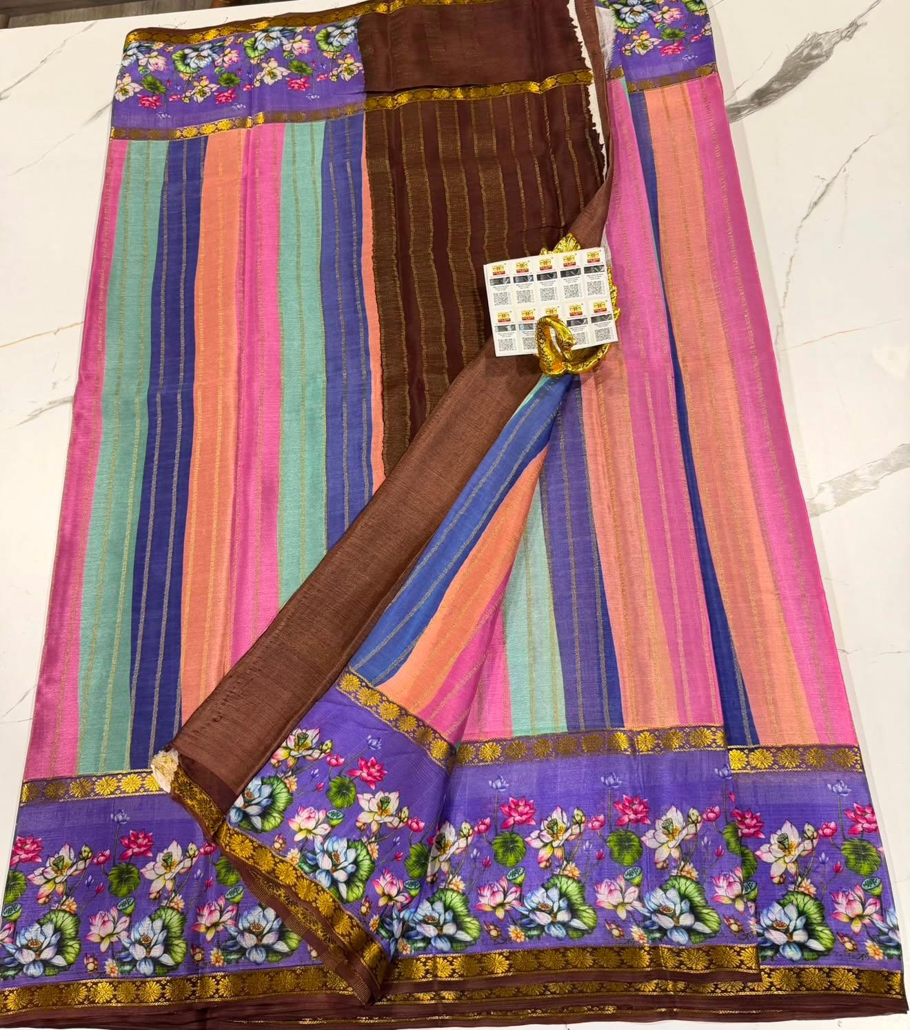 ME6500 Mysore wrinkle crepe Rangkart saree
