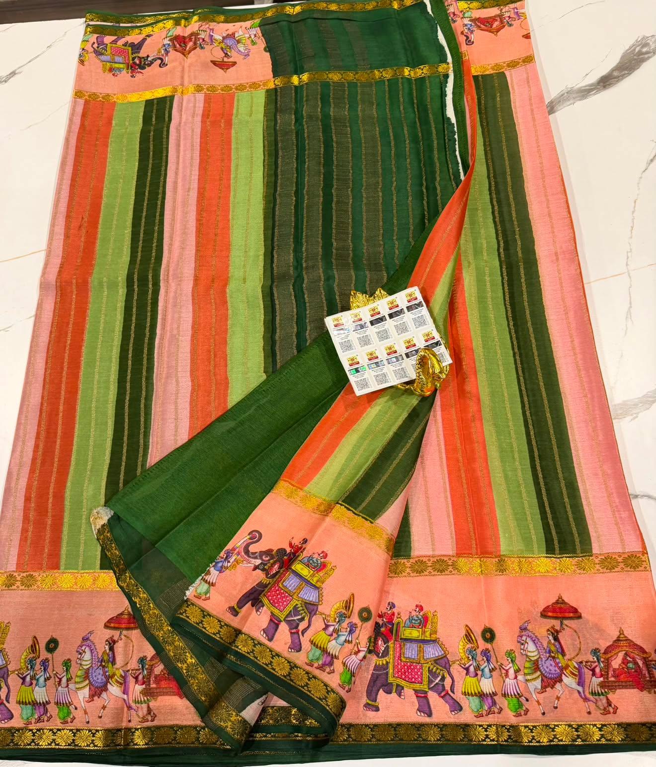 ME6500 Mysore wrinkle crepe Rangkart saree
