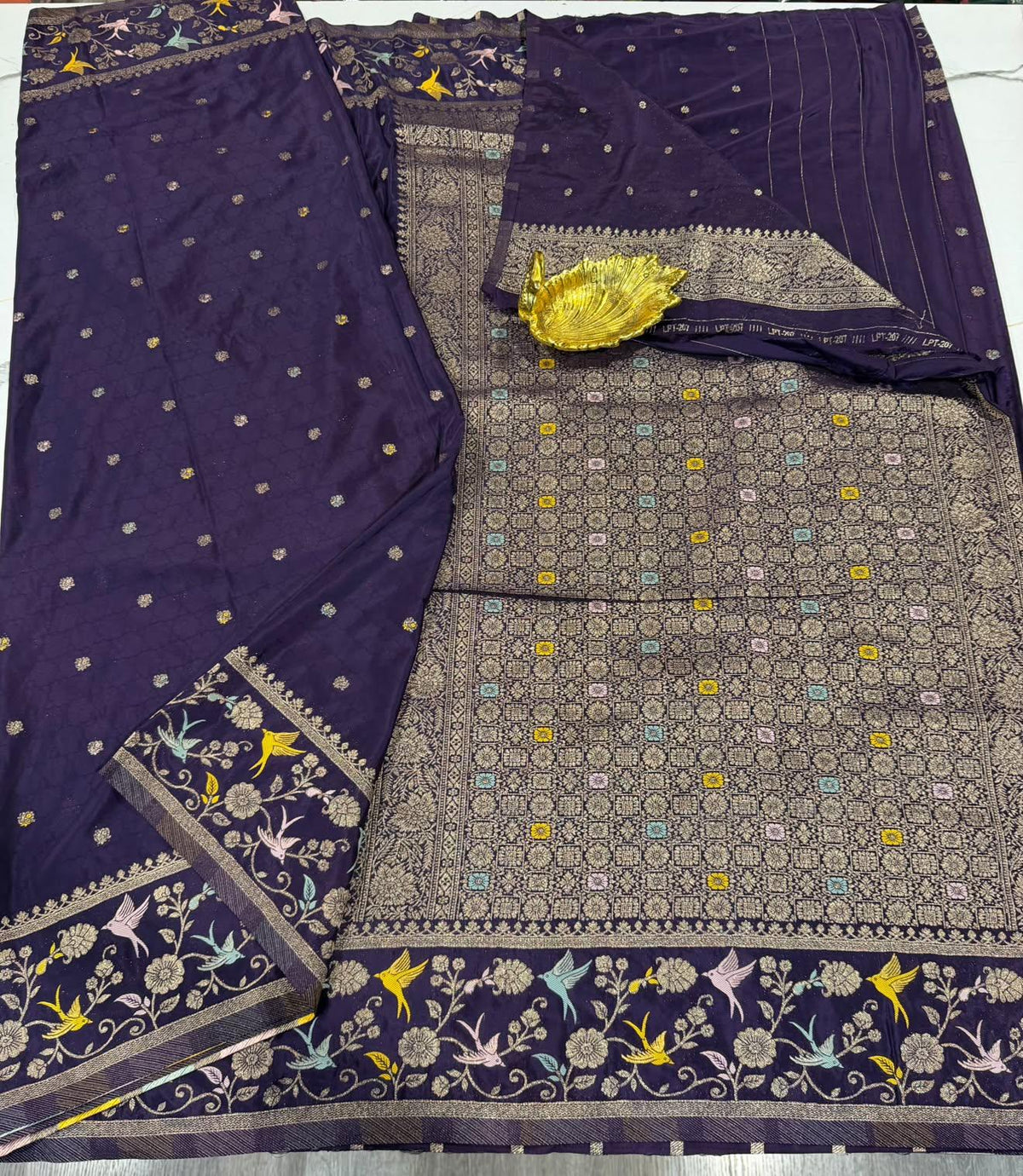 BCP-1850 Ink blue colour benny crepe saree