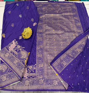 CG-1850 Violet colour banaras crep Georgette saree