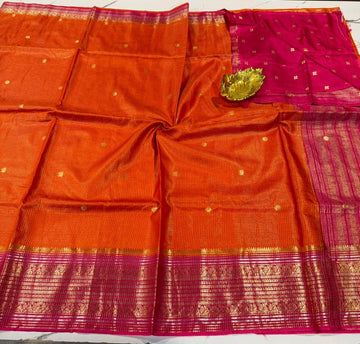 VKC2149BB - Orange n pink colour Brdr Vintage Kanchi saree
