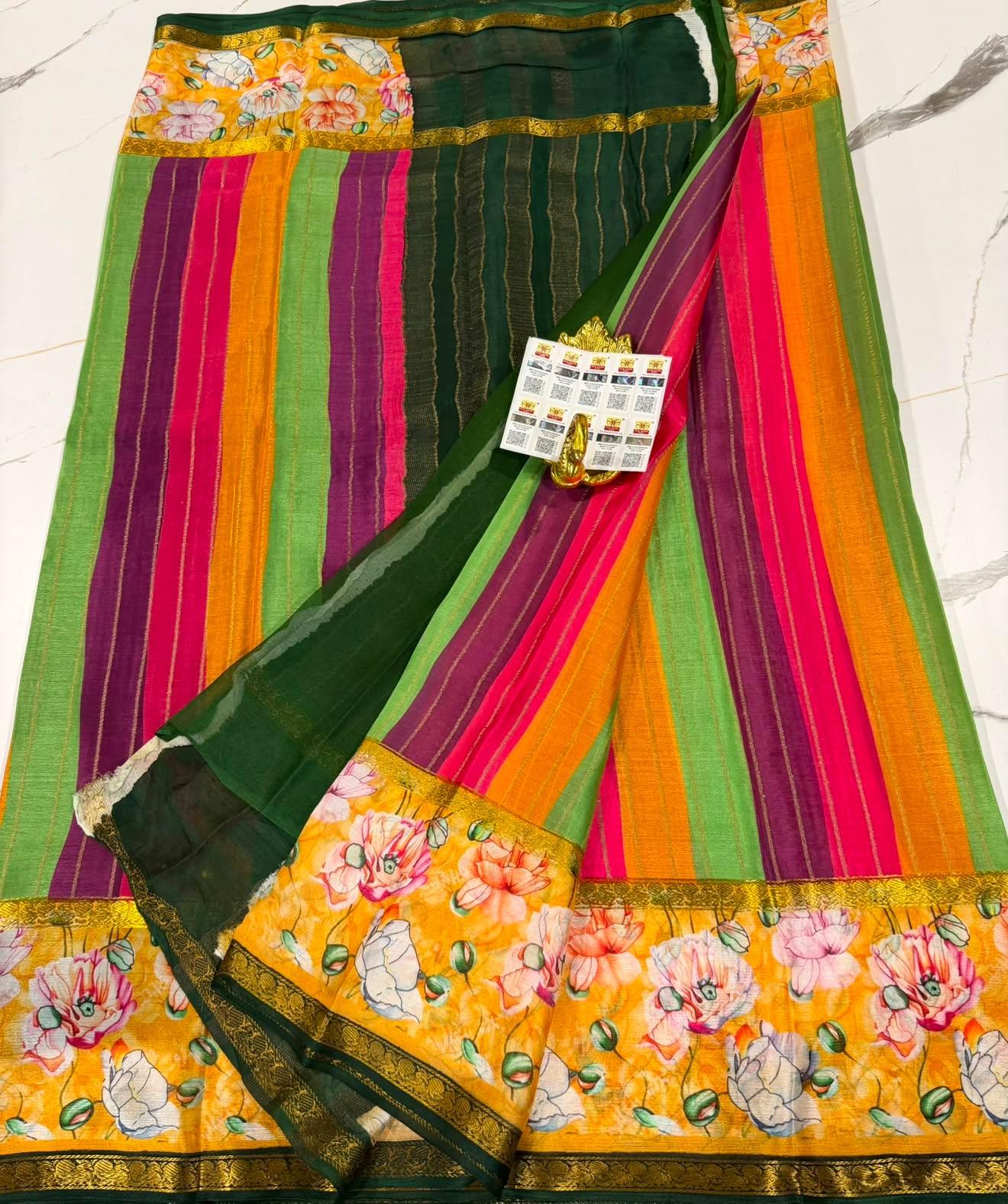 ME6500 Mysore wrinkle crepe Rangkart saree