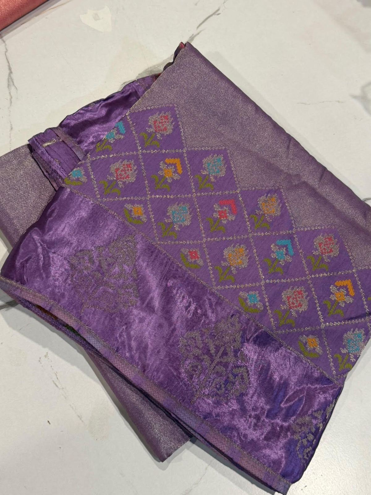 S-3200 Lavender colour Kanchi tissue saree