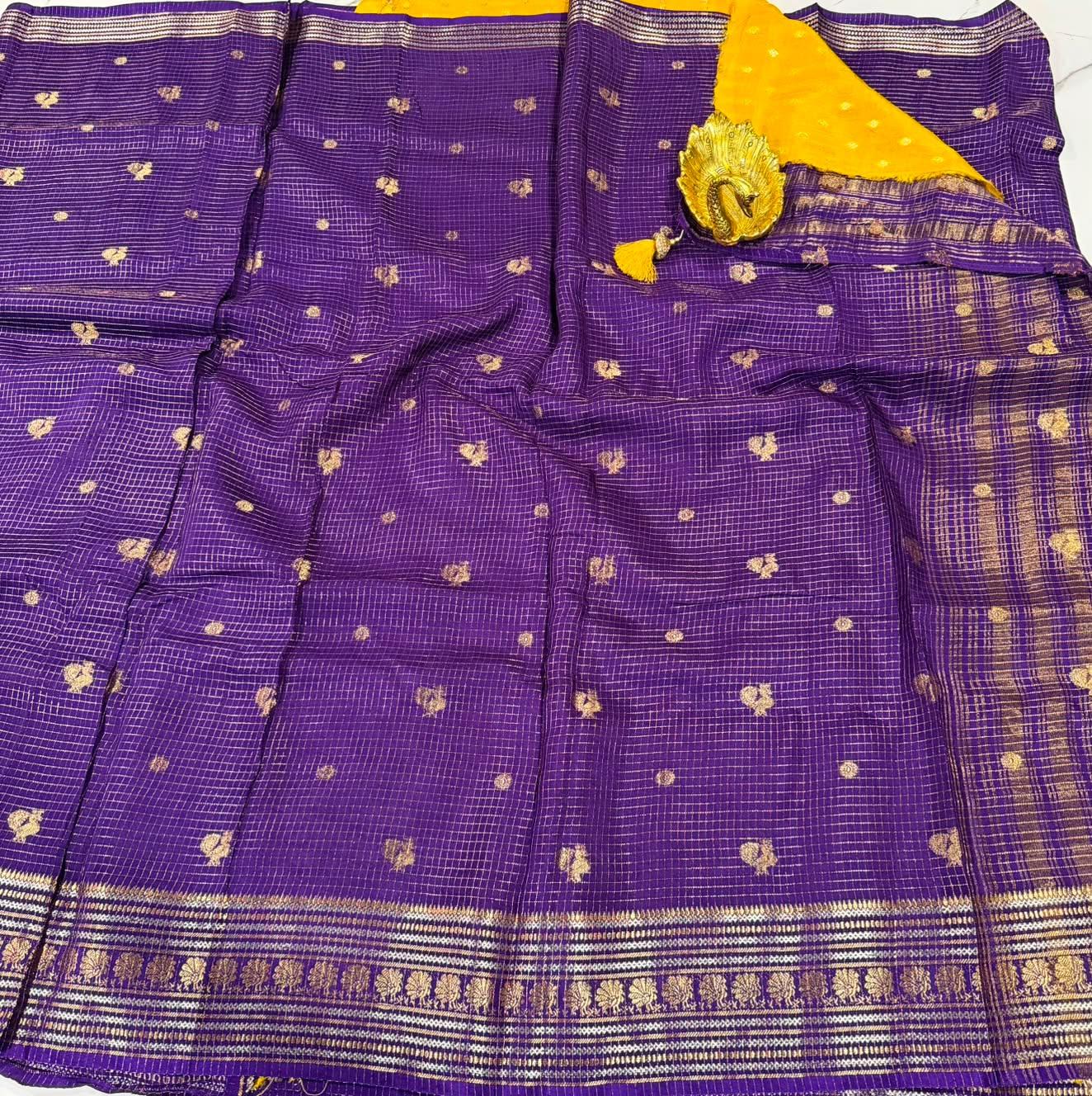 SA-1950 violet colour banaras vintage Kanchi saree