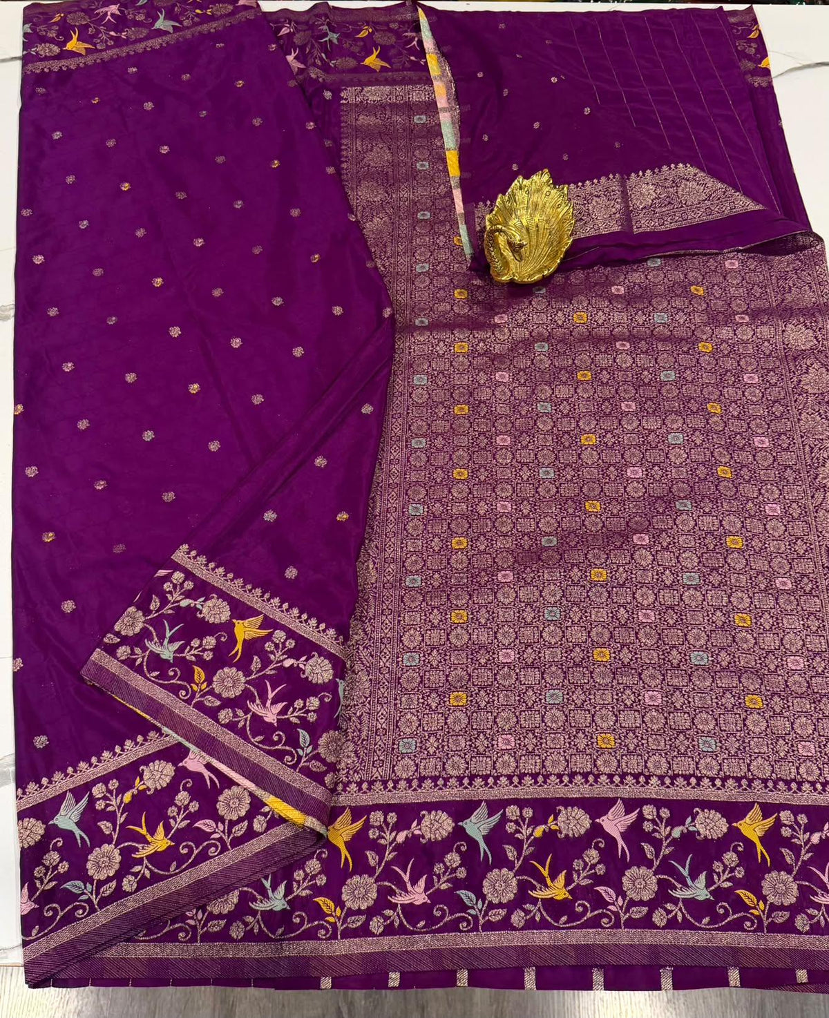BCP-1850 Meganta colour benny crepe saree