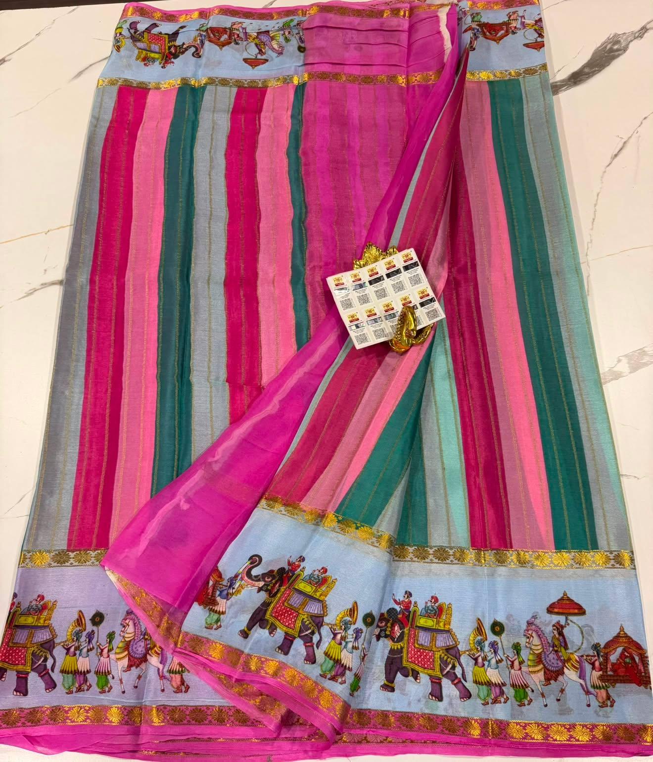 ME6500 Mysore wrinkle crepe Rangkart saree