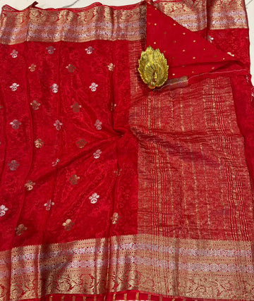 M-2350 Red colour Mizoram silk saree