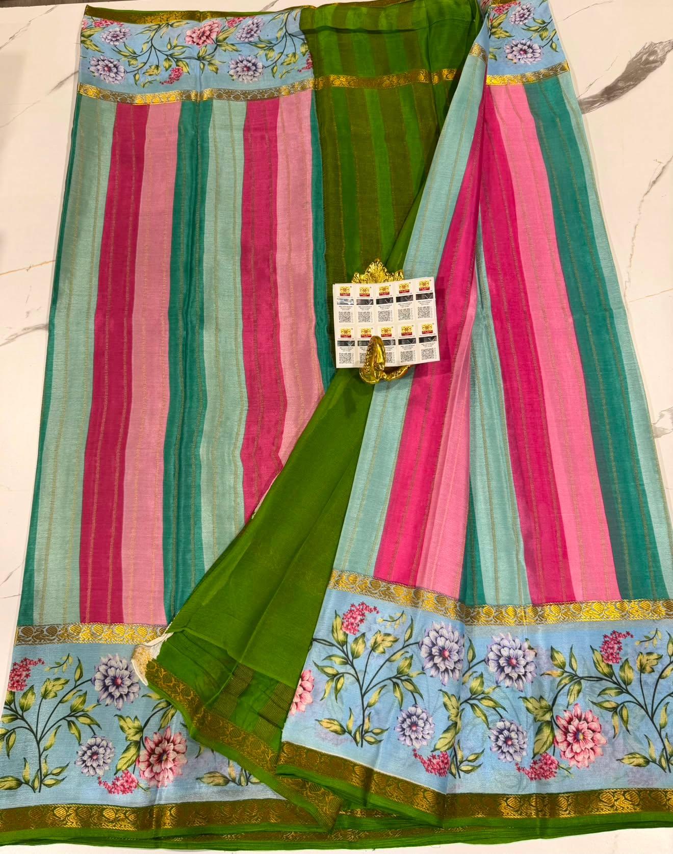 ME6500 Mysore wrinkle crepe Rangkart saree