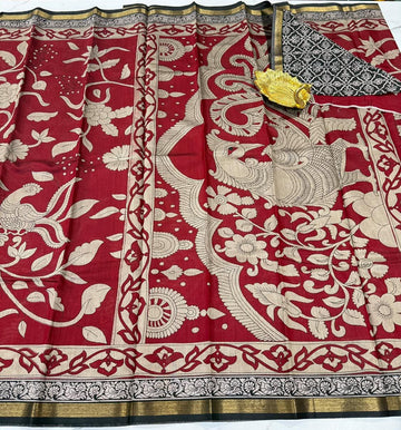 Maroon colour saree Mashru mangalagiri