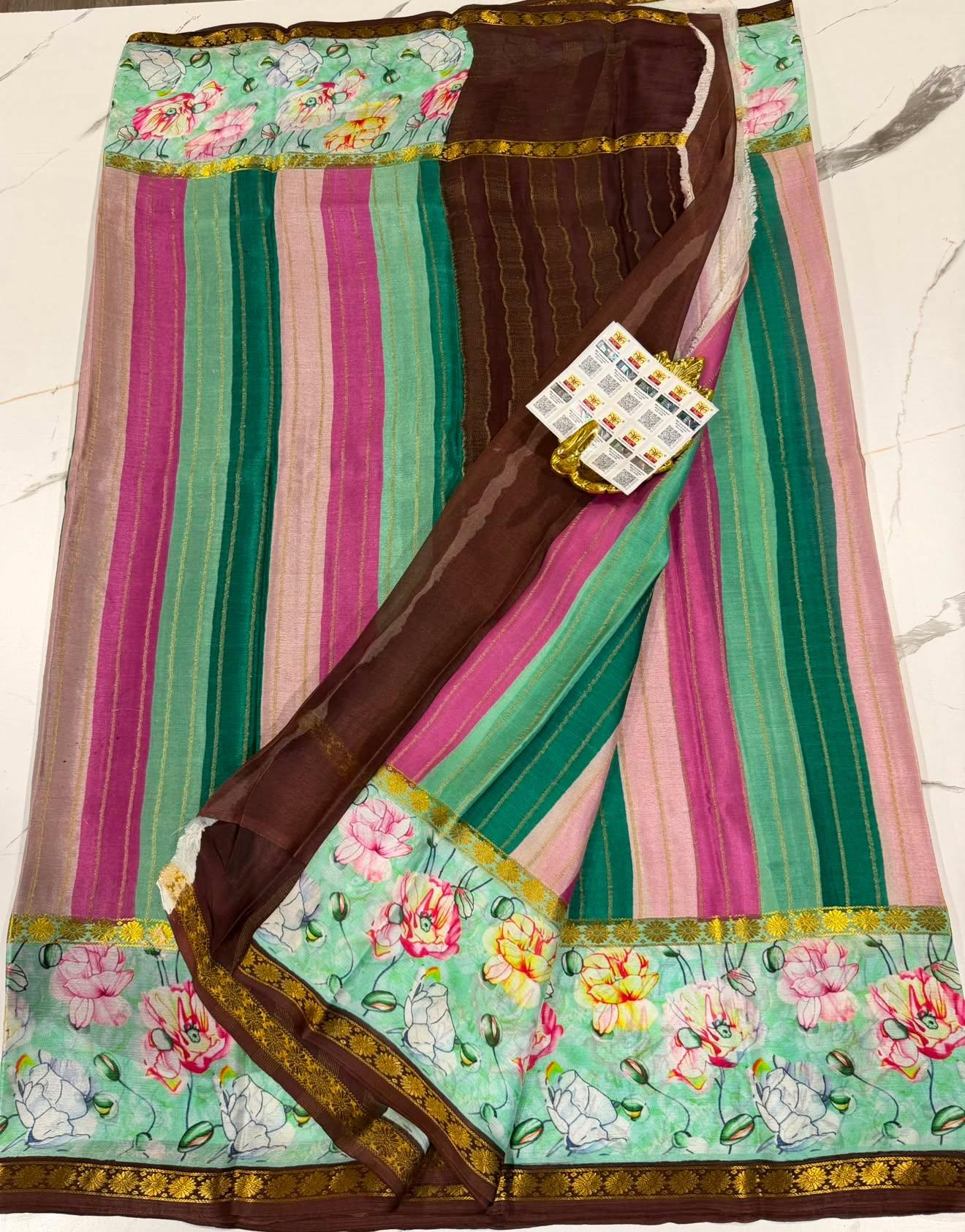 ME6500 Mysore wrinkle crepe Rangkart saree
