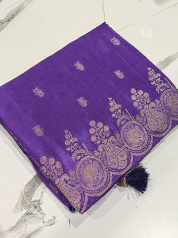 HS-2550 Lavender colour Ho crepe saree