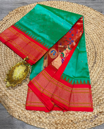 LD-N9 Rama n red saree narayanapeta semi pattu  muniya butta