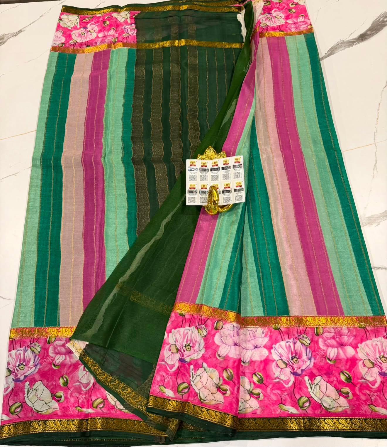 ME6500 Mysore wrinkle crepe Rangkart saree