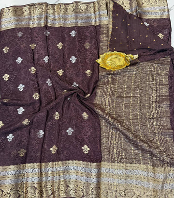 M-2350 Coffee brown colour Mizoram silk saree