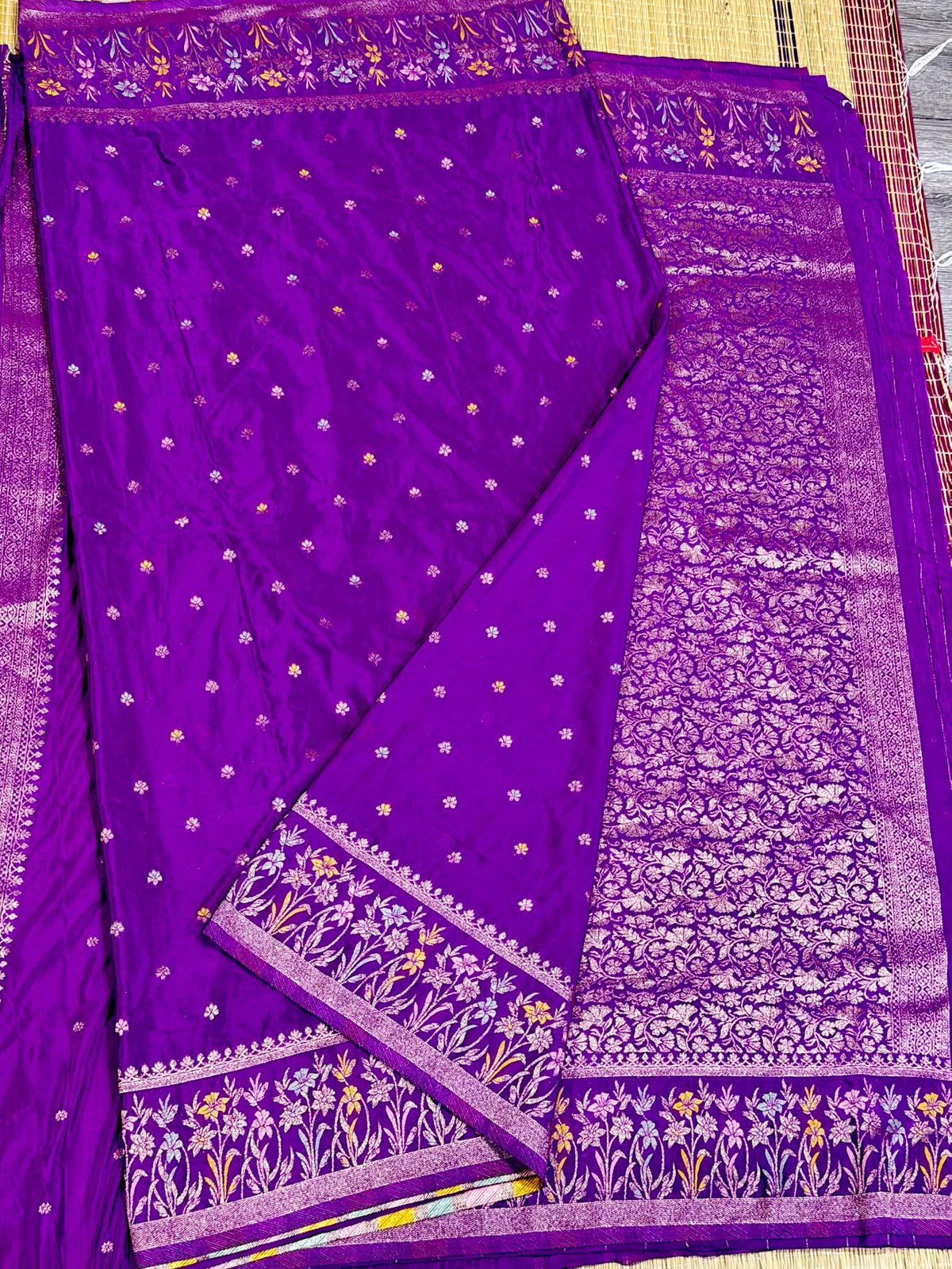 CW-1850 purple colour benny crepe saree