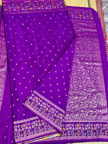 CW-1850 purple colour benny crepe saree