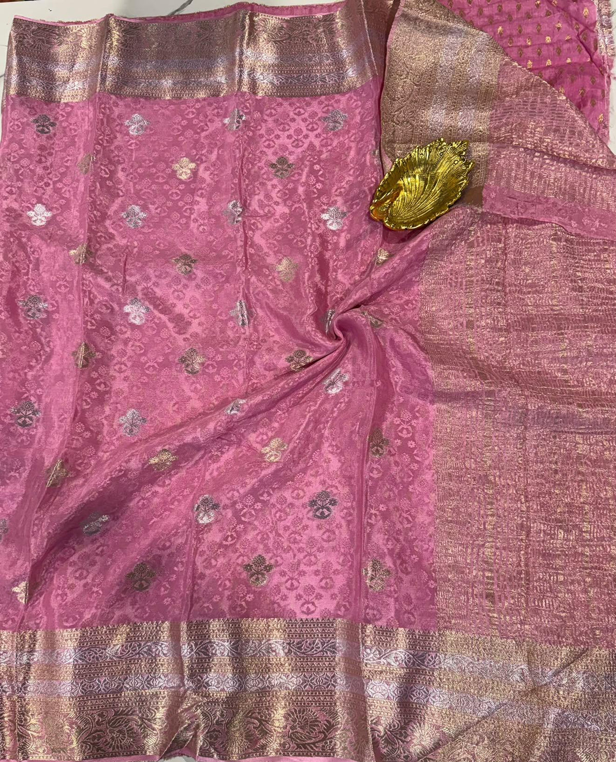 M-2350 Baby pink colour Mizoram silk saree