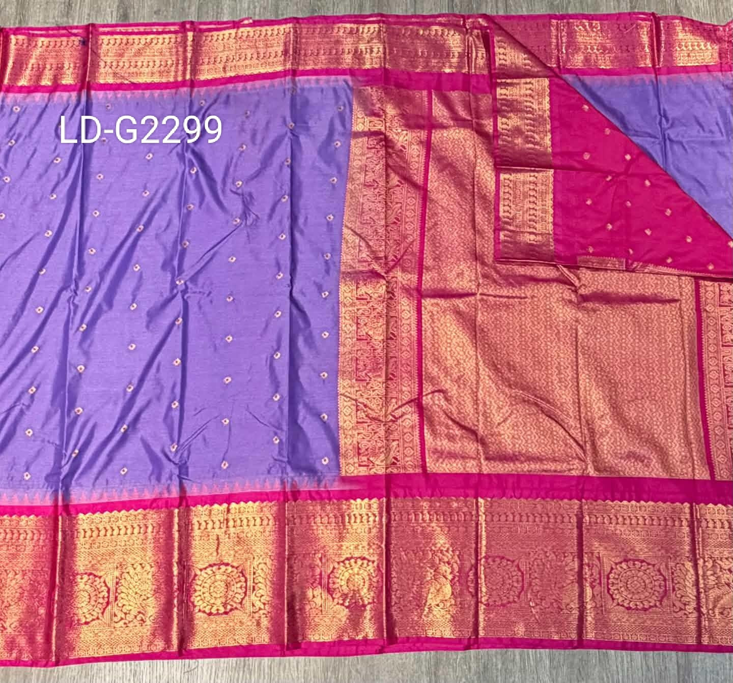 LD-G2299 vintage Semi Gadwal lavender and pink with butta saree
