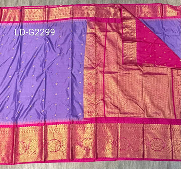 LD-G2299 vintage Semi Gadwal lavender and pink with butta saree