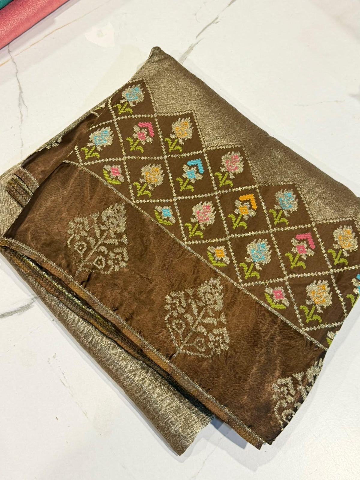S-3200 Brown colour Kanchi tissue saree