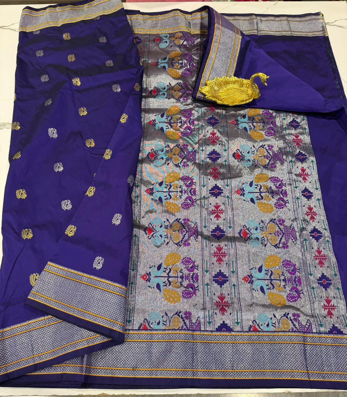PT-3100 Brinjal colour Narayanapet saree