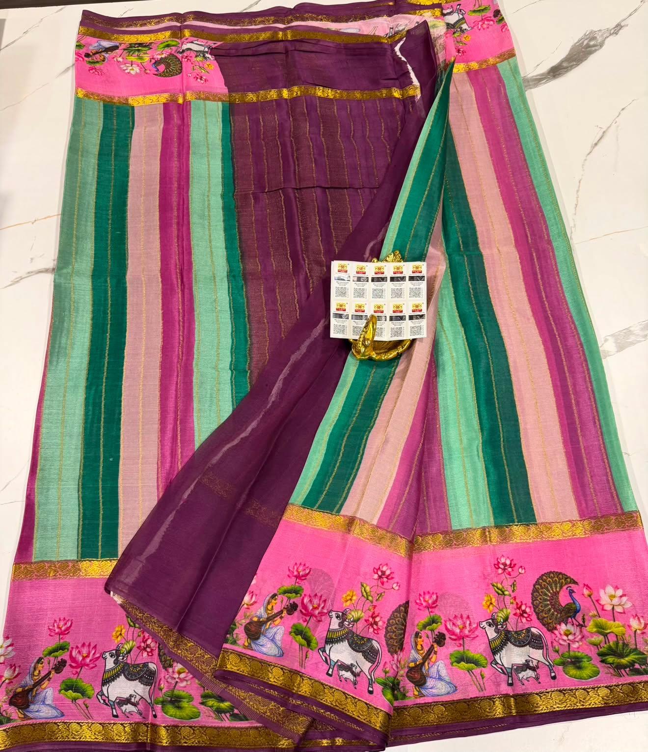 ME6500 Mysore wrinkle crepe Rangkart saree