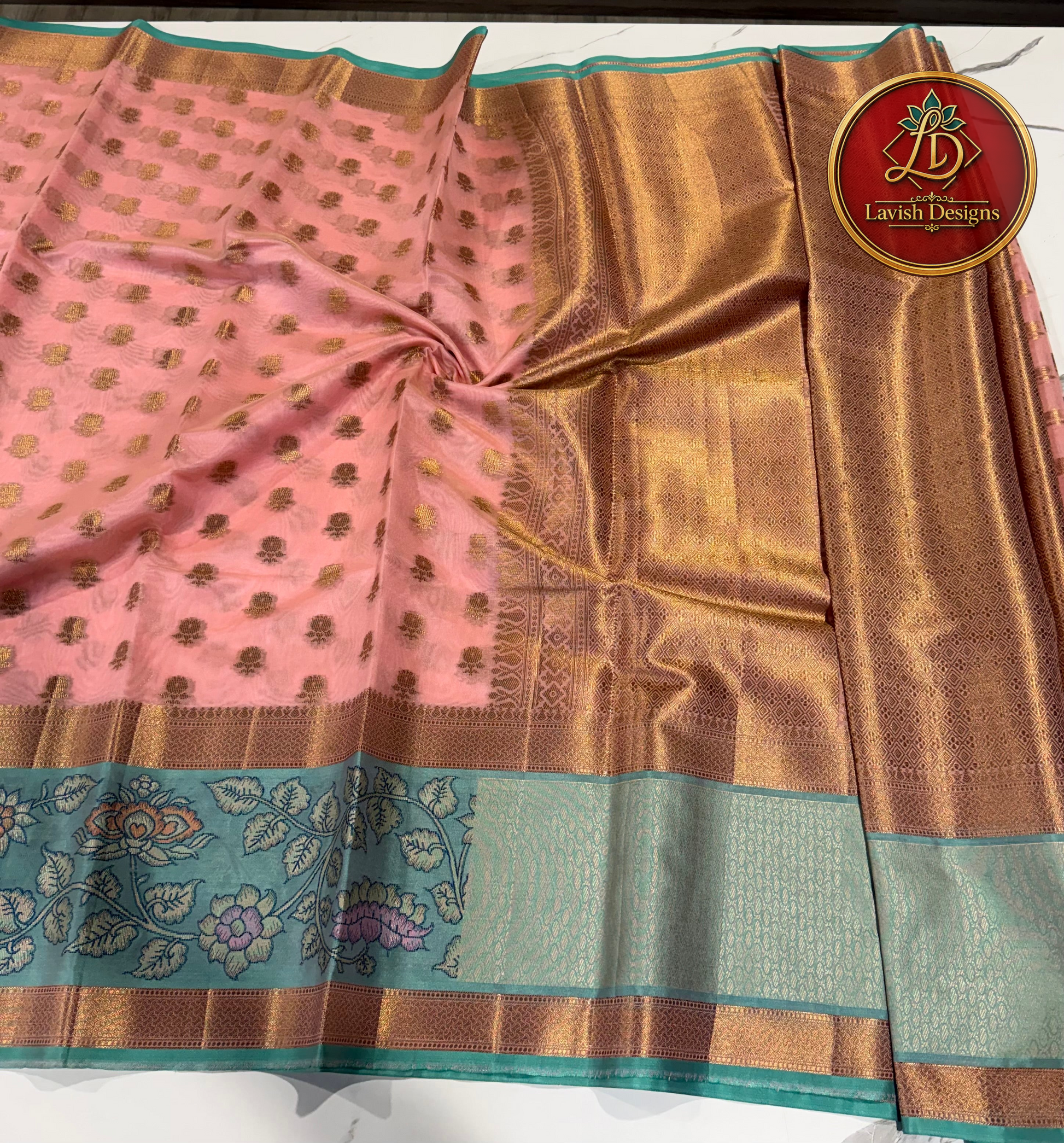 Watermarked - Banaras Kora sarees Pink