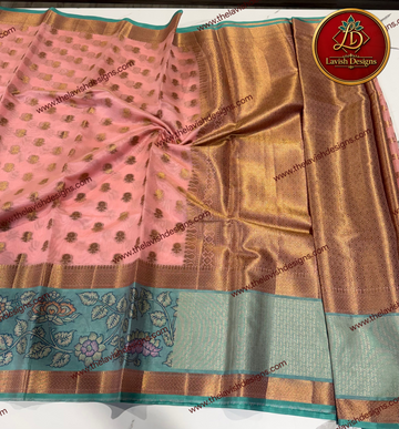 Watermarked - Banaras Kora sarees Pink